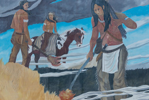 mural in Texas of Native Americans