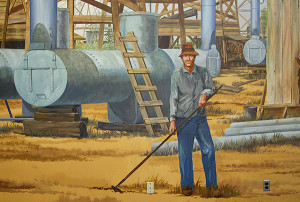 person working on a field in Texas