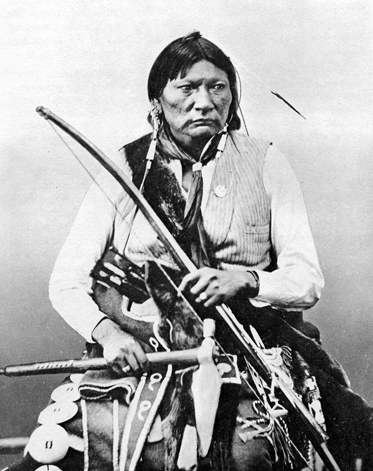 Native American woman with a bow