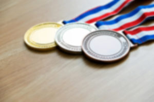 golden silver and bronze medal